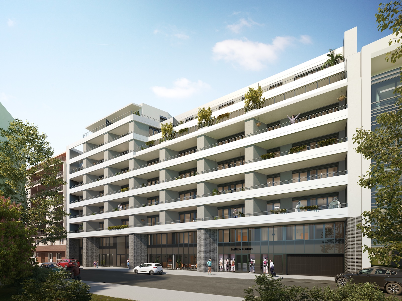 Dévai 14 homlokzat látványterv