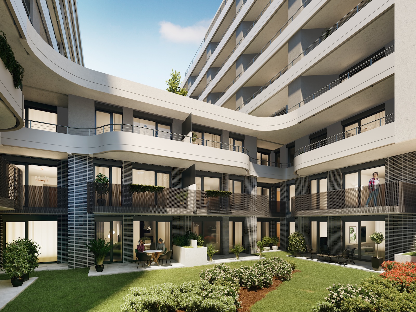 Irodaterasz / belső kert látványterv